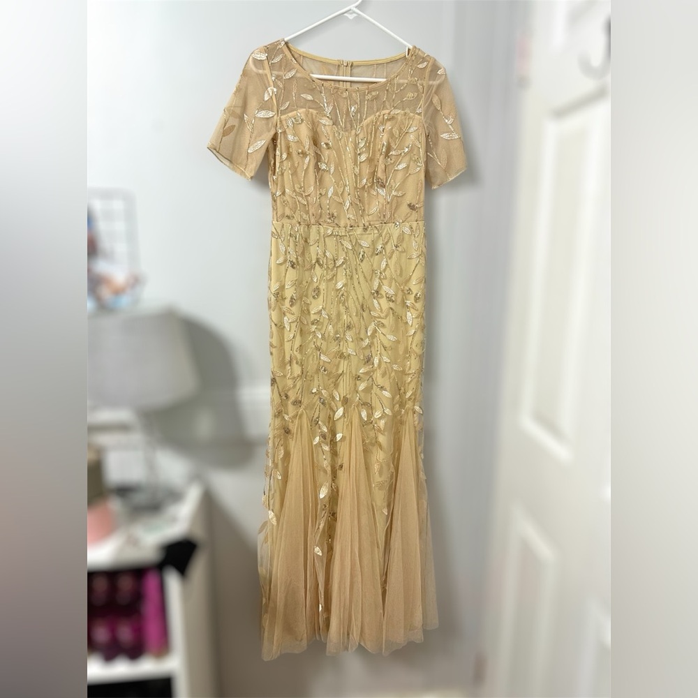 Ever Pretty Gold Sequin Mesh Dress